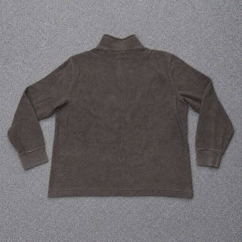 Banana Republic Men XL Brown Quarter Zip Snap Mock Neck Pullover Sweatshirt